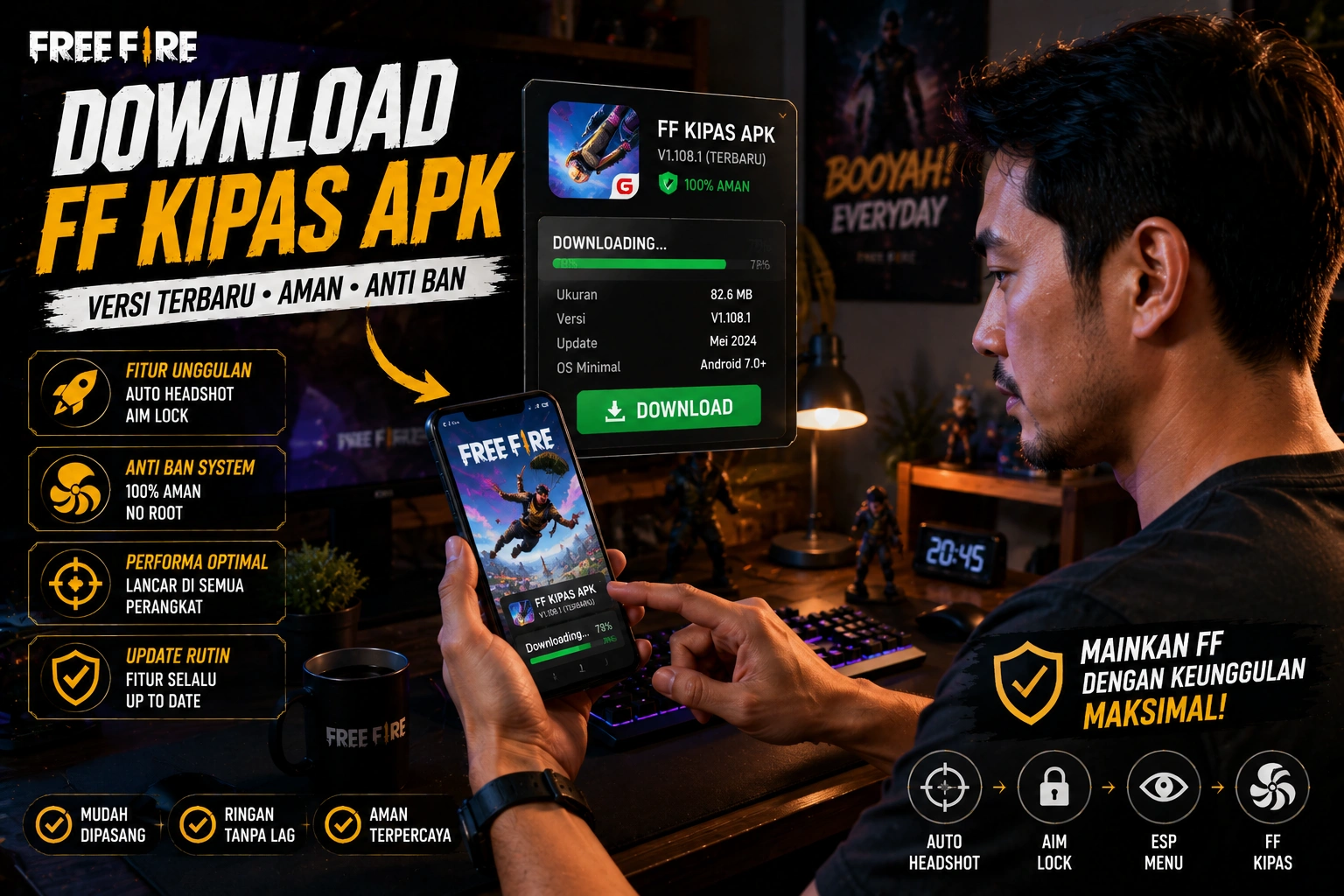 Download FF Kipas APK 2026, Aman atau Berisiko?