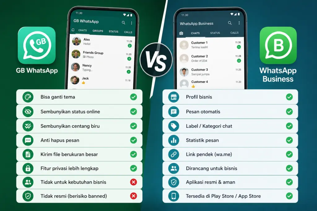 Perbedaan GB WhatsApp vs WhatsApp Business