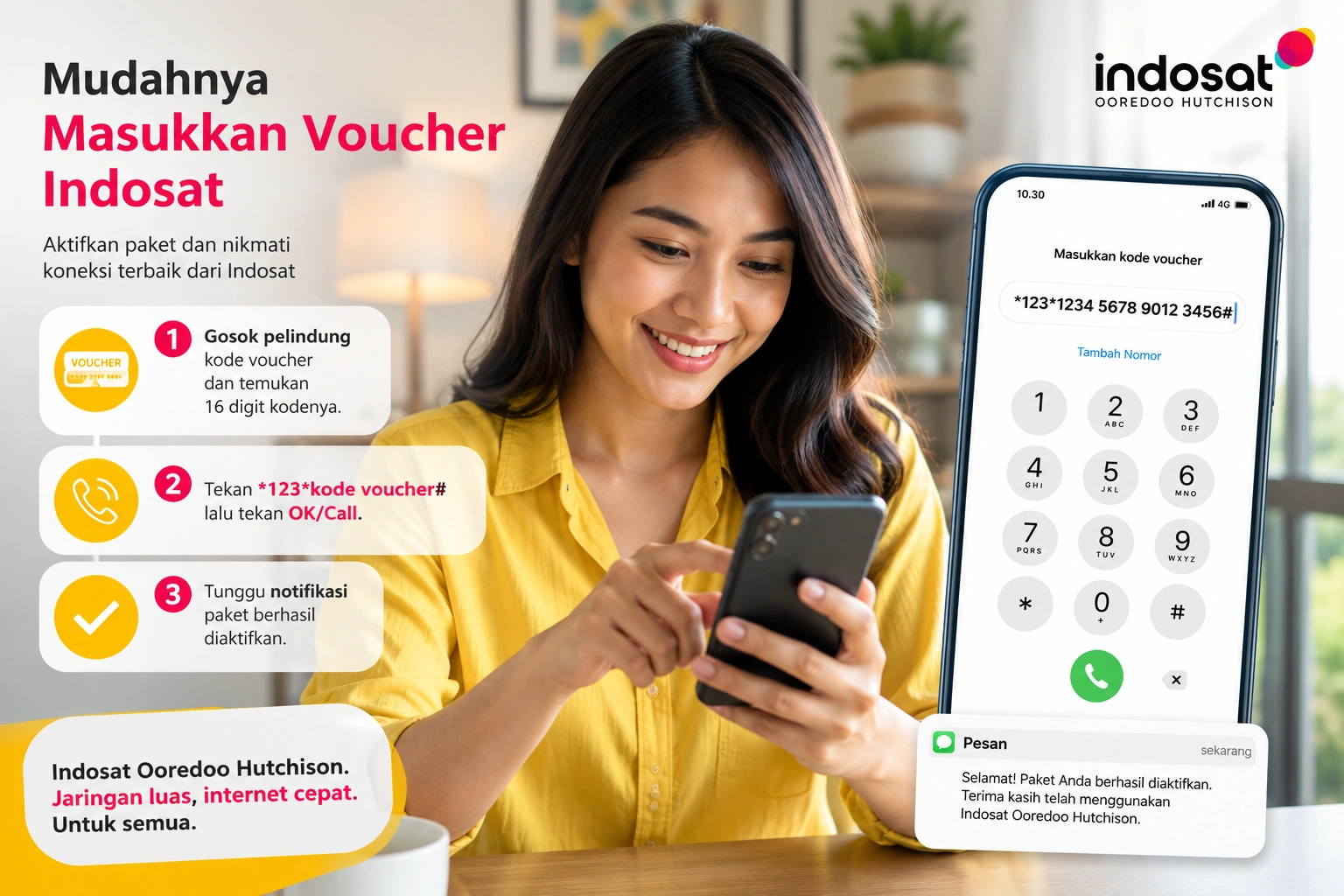 cara memasukan voucher indosat
