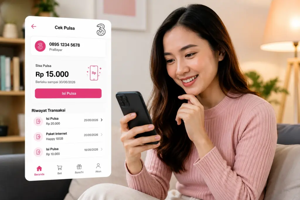 5 Cara Cek Pulsa 3 Terbaru 2026, Gratis Lewat Dial, SMS, dan bima+