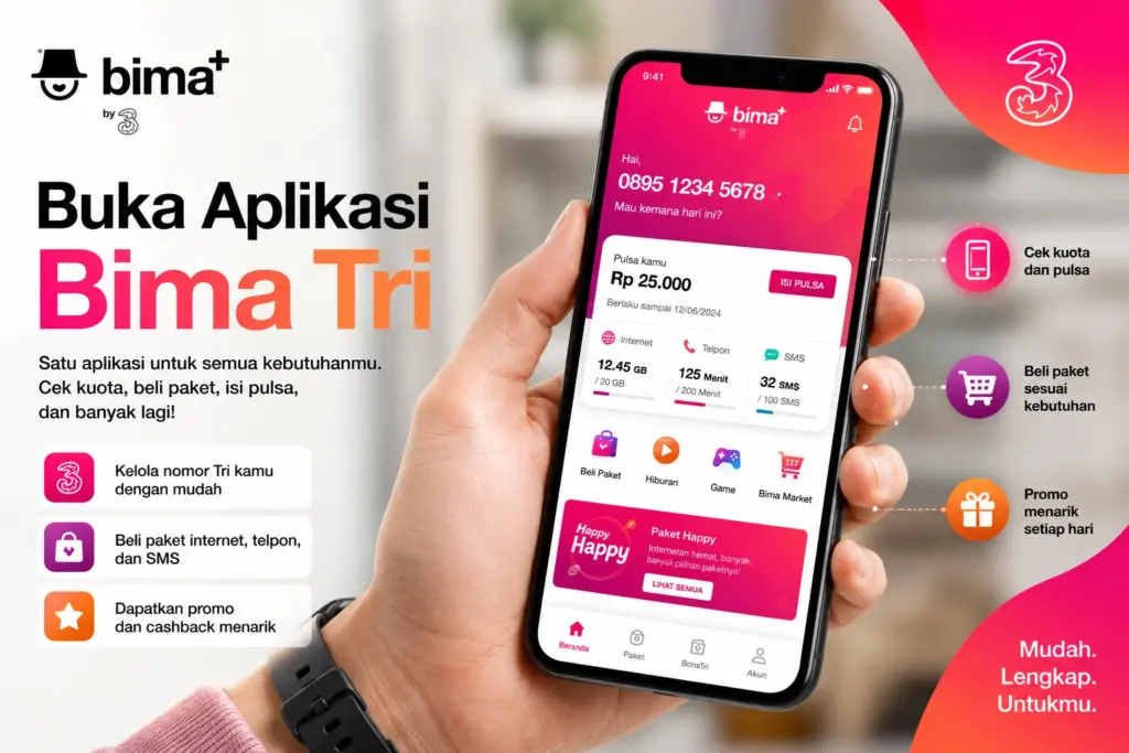Cara Cek Nomor Tri Lewat Kode Dial, SMS, dan bima+