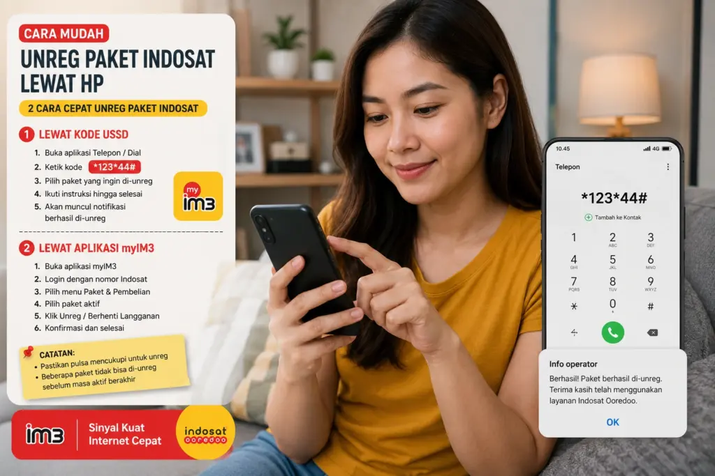 Cara Unreg Paket Indosat, Lengkap Lewat SMS, myIM3, dan Kode Dial