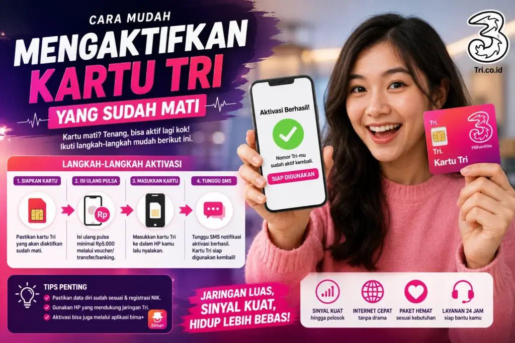 Cara Mengaktifkan Kartu Tri yang Sudah Mati Secara Online